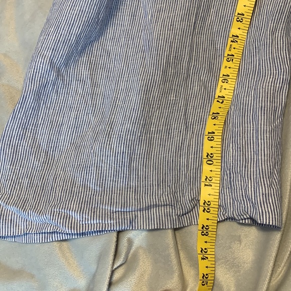 J CREW Spaghetti-strap jumpsuit striped beauchamps linen blue white wide leg 4 - Picture 13 of 14